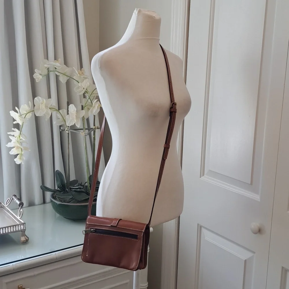 PATRICIA NASH Womens Torri Brown Leather Heritage‎ Collection Crossbody/Clutch